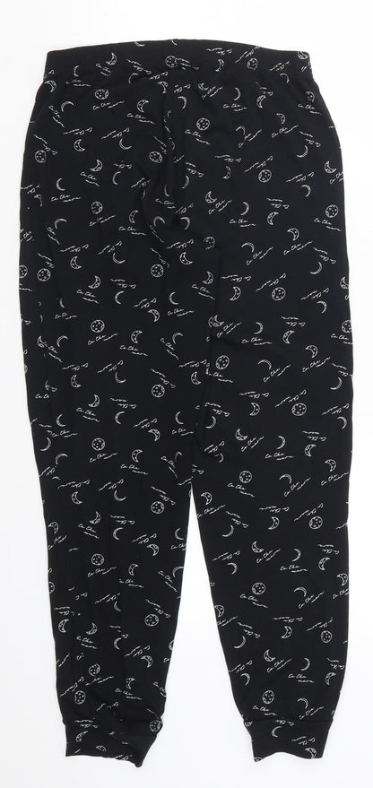 George Womens Black Geometric  Trousers  Size 8 L25 in - Moon Print