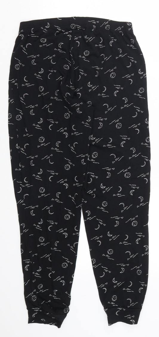 George Womens Black Geometric  Trousers  Size 8 L25 in - Moon Print