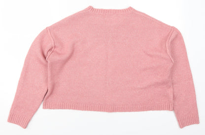 Matalan Girls Pink  Knit Pullover Jumper Size 15 Years