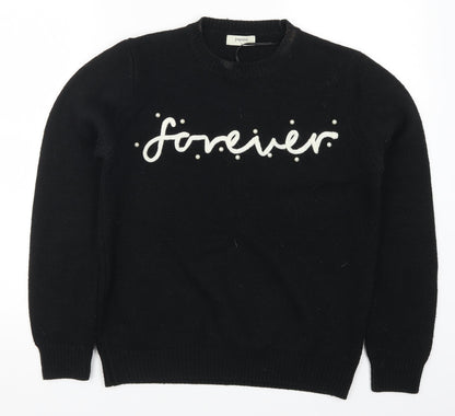 Womens UK Size S Papaya Black Pullover Jumper
