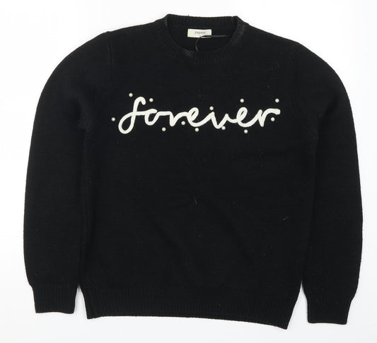 Womens UK Size S Papaya Black Pullover Jumper