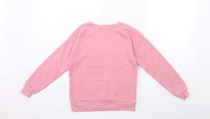 Primark Girls Pink   Pullover Sweatshirt Size 8 Years  - Unicorn