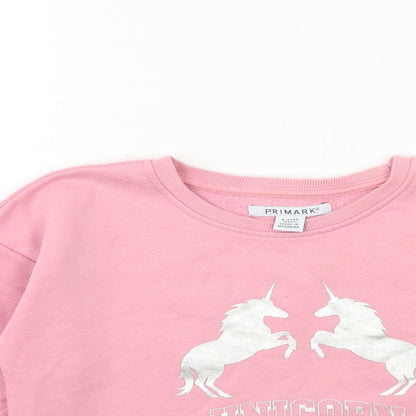 Primark Girls Pink   Pullover Sweatshirt Size 8 Years  - Unicorn