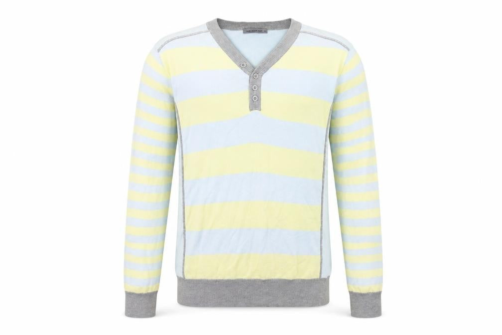 Cedarwood State Mens Blue Striped Knit Pullover Jumper Size M