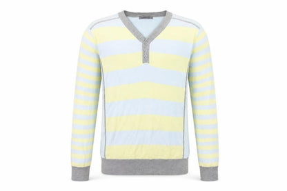 Cedarwood State Mens Blue Striped Knit Pullover Jumper Size M