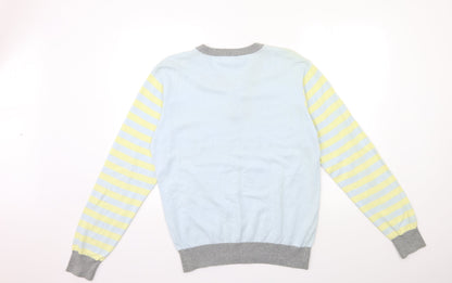 Cedar Wood State Mens Blue Striped Knit Pullover Jumper Size M