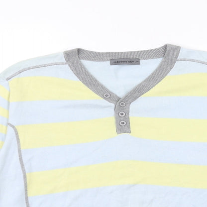Cedar Wood State Mens Blue Striped Knit Pullover Jumper Size M