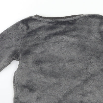 H&M Girls Grey  Fleece Top Pyjama Top Size 5-6 Years