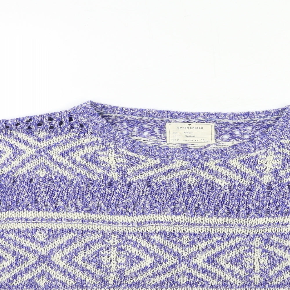 Womens UK Size XL Springfield Blue Pullover Jumper