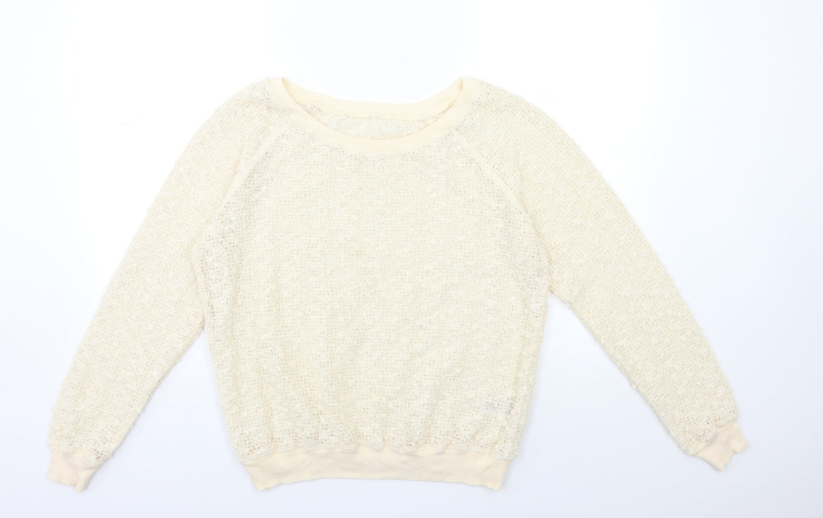 New Look Womens Beige   Pullover Sweatshirt Size M