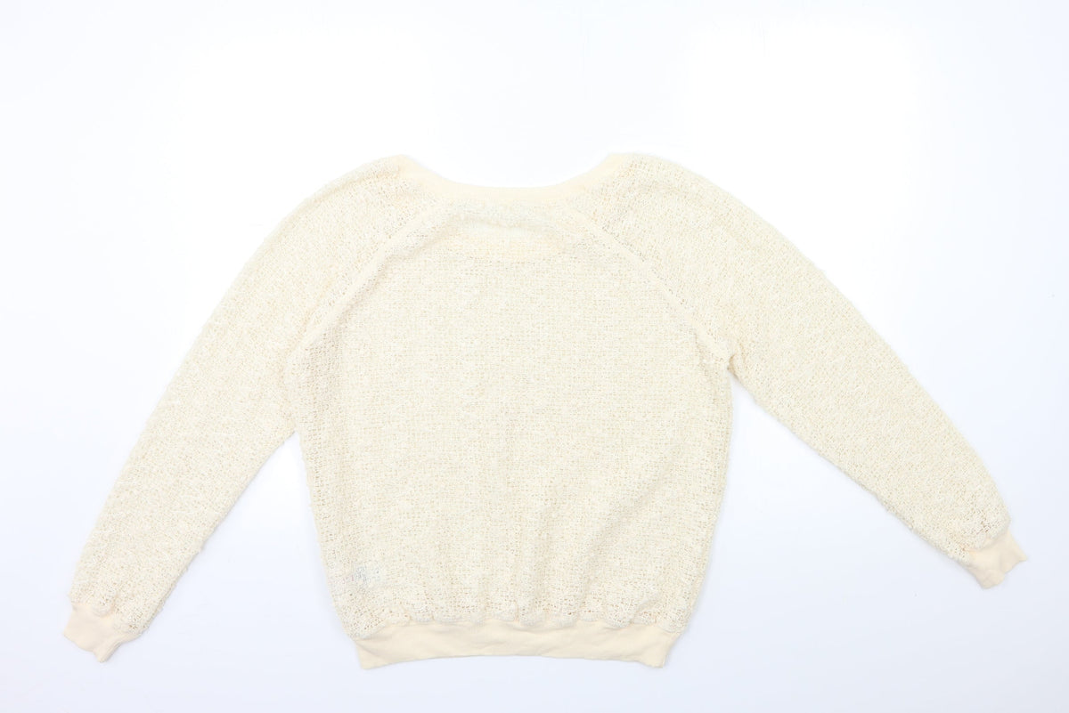 New Look Womens Beige   Pullover Sweatshirt Size M