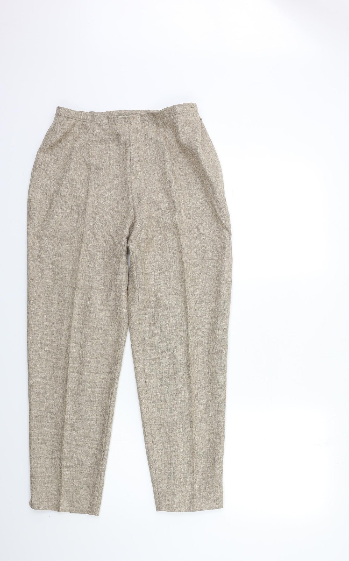 Womens UK Size 12 Marks and Spencer Regular Fit  Beige Trousers