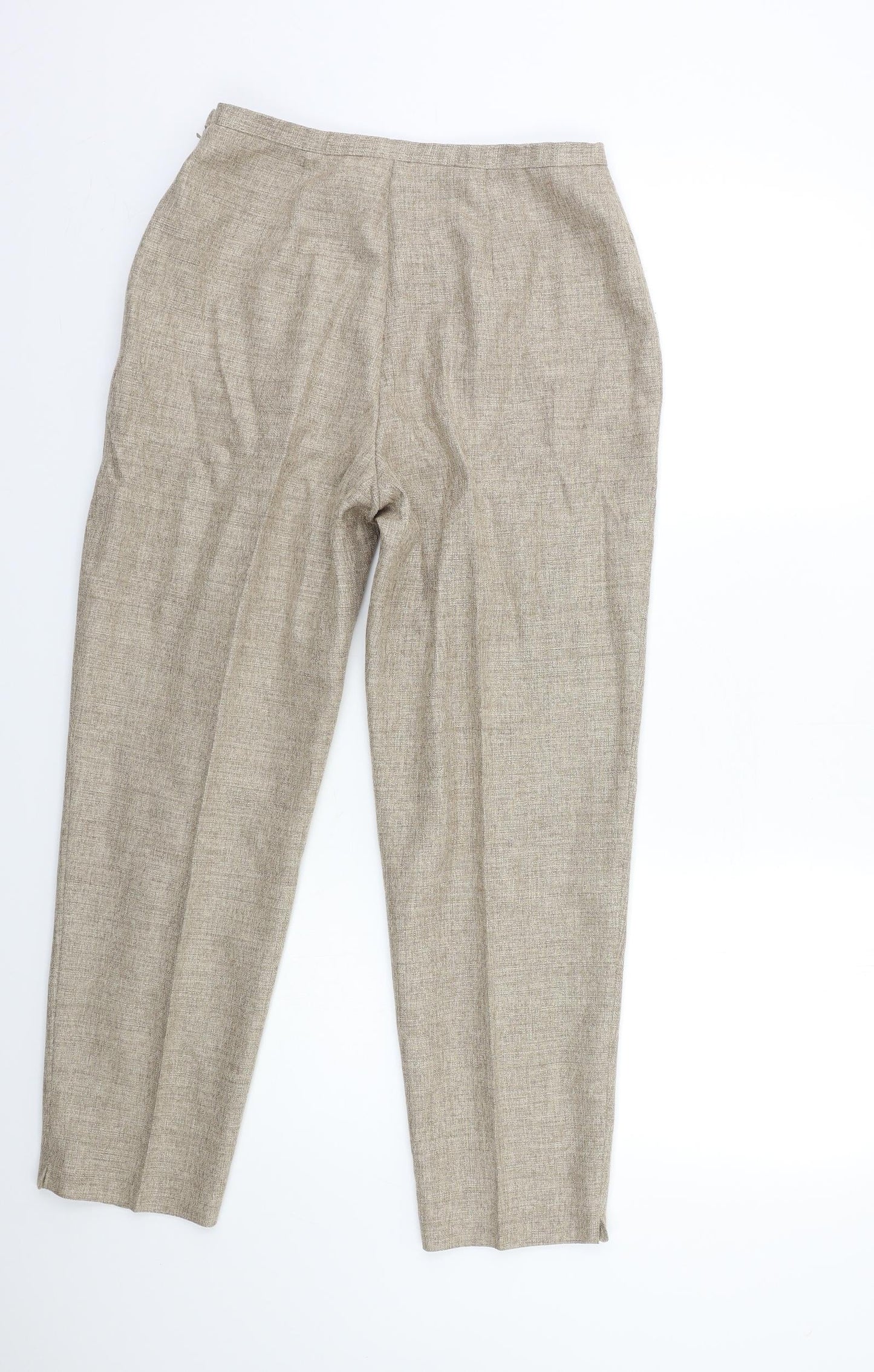 Womens UK Size 12 Marks and Spencer Regular Fit  Beige Trousers