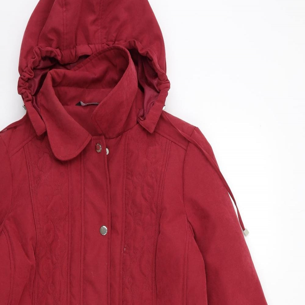 Womens UK Size 10 Bonmarché Red Overcoat