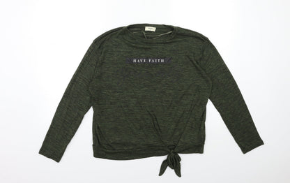 Womens UK Size 14 Papaya Green Pullover Jumper