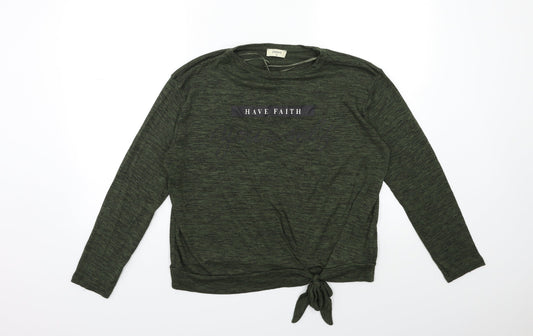 Womens UK Size 14 Papaya Green Pullover Jumper