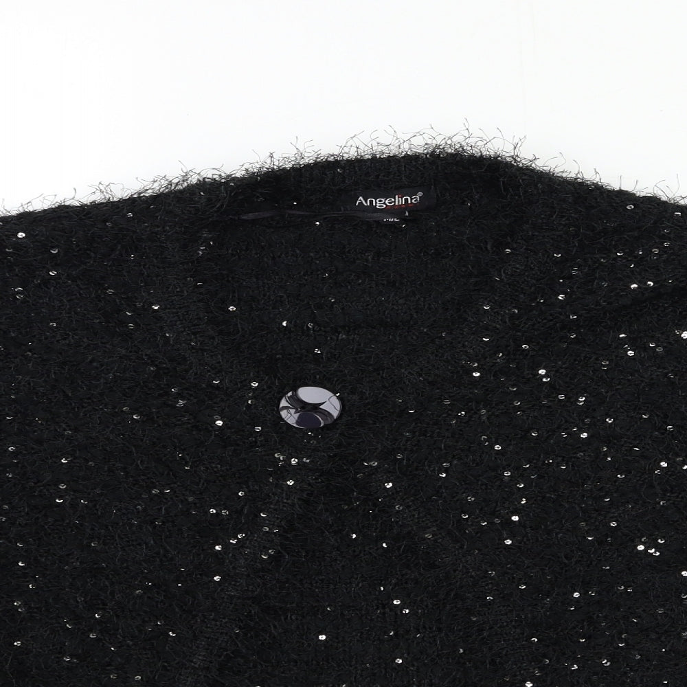 Womens UK Size M Angelina Black Cardigan Jumper