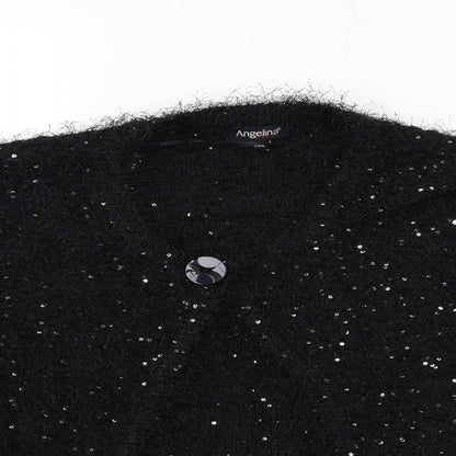 Womens UK Size M Angelina Black Cardigan Jumper