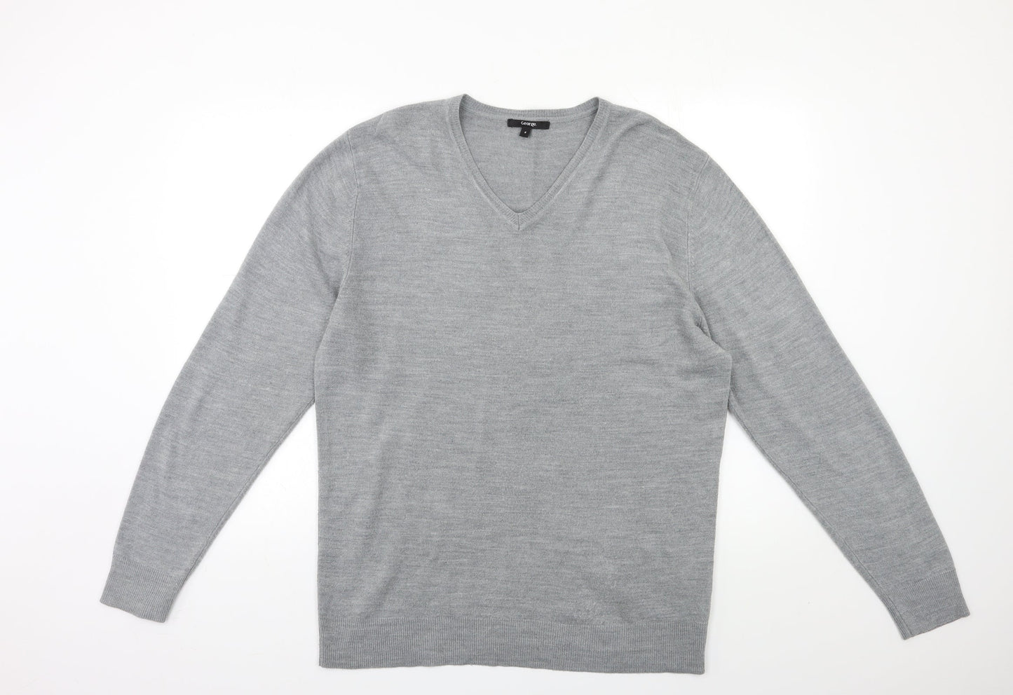 George Mens Grey  Knit Pullover Jumper Size M