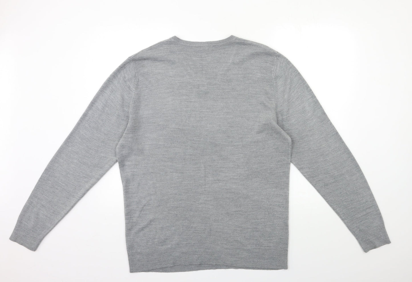 George Mens Grey  Knit Pullover Jumper Size M