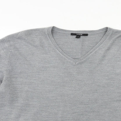 George Mens Grey  Knit Pullover Jumper Size M