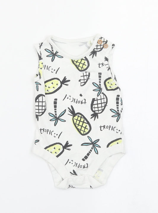 TU Baby White   Romper One-Piece Size 0-3 Months  - Pineapple print