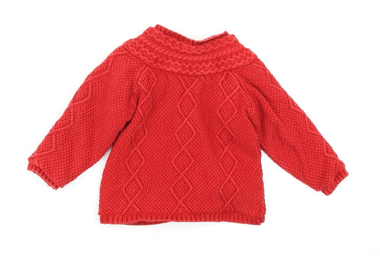 TU Girls Red  Knit Cardigan Jumper Size 9-12 Months