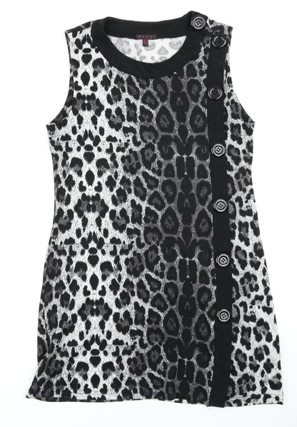 Mandi Womens Grey Animal Print  A-Line  Size 12
