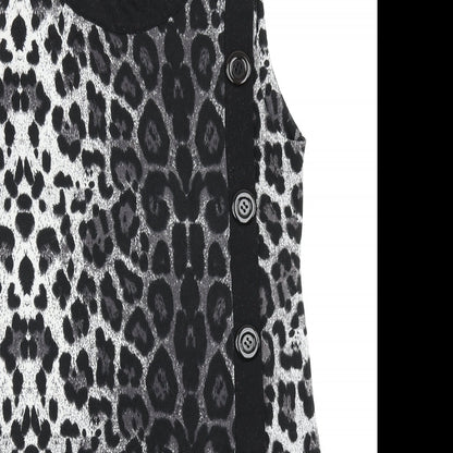 Mandi Womens Grey Animal Print  A-Line  Size 12