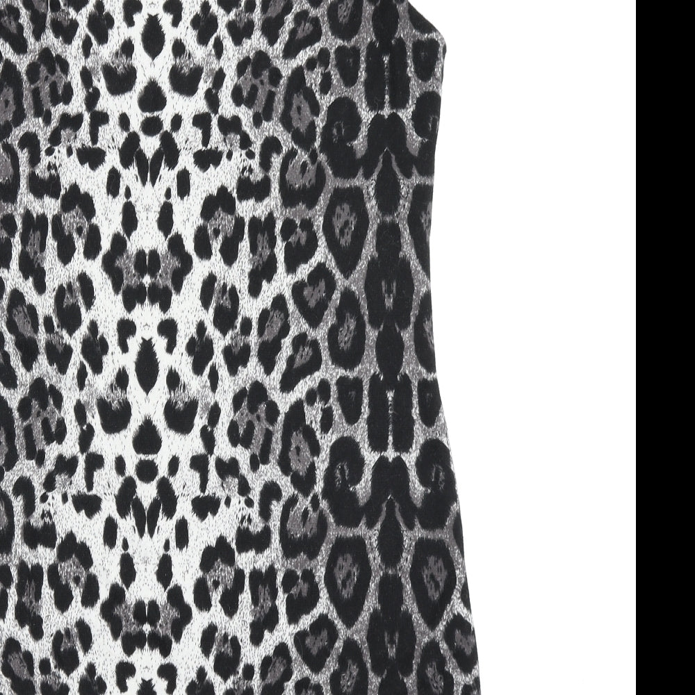 Mandi Womens Grey Animal Print  A-Line  Size 12