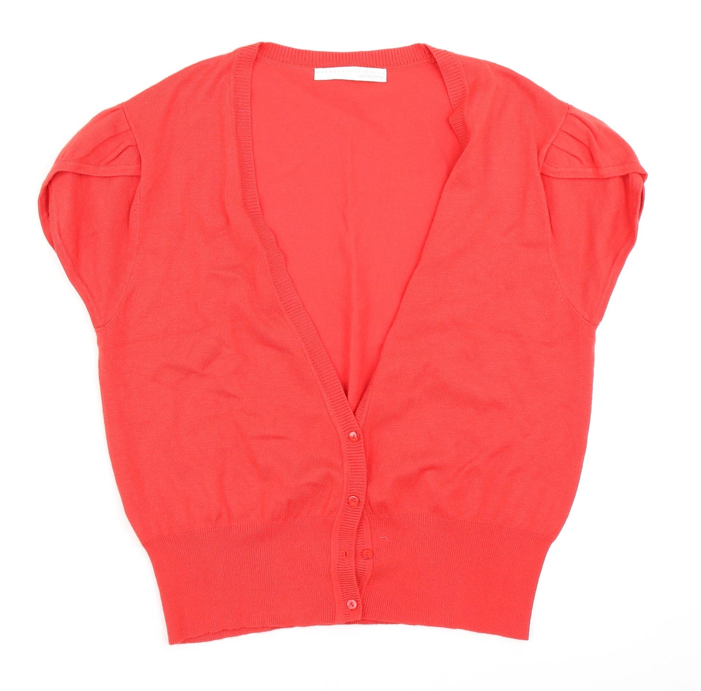 AMARANTO Womens Red  Knit Cardigan Jumper Size 14