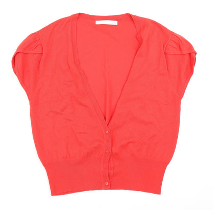 AMARANTO Womens Red  Knit Cardigan Jumper Size 14