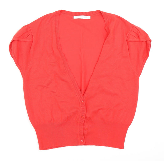 AMARANTO Womens Red  Knit Cardigan Jumper Size 14