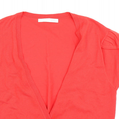 AMARANTO Womens Red  Knit Cardigan Jumper Size 14