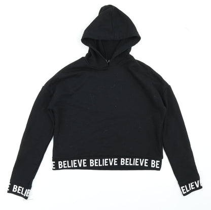 Primark Girls Black   Pullover Hoodie Size 11-12 Years