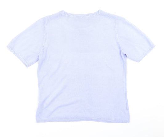 Classic Womens Purple  Knit Pullover Jumper Size 12