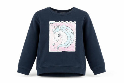 H&M Girls Blue   Pullover Sweatshirt Size 5-6 Years  - Reversible sequins