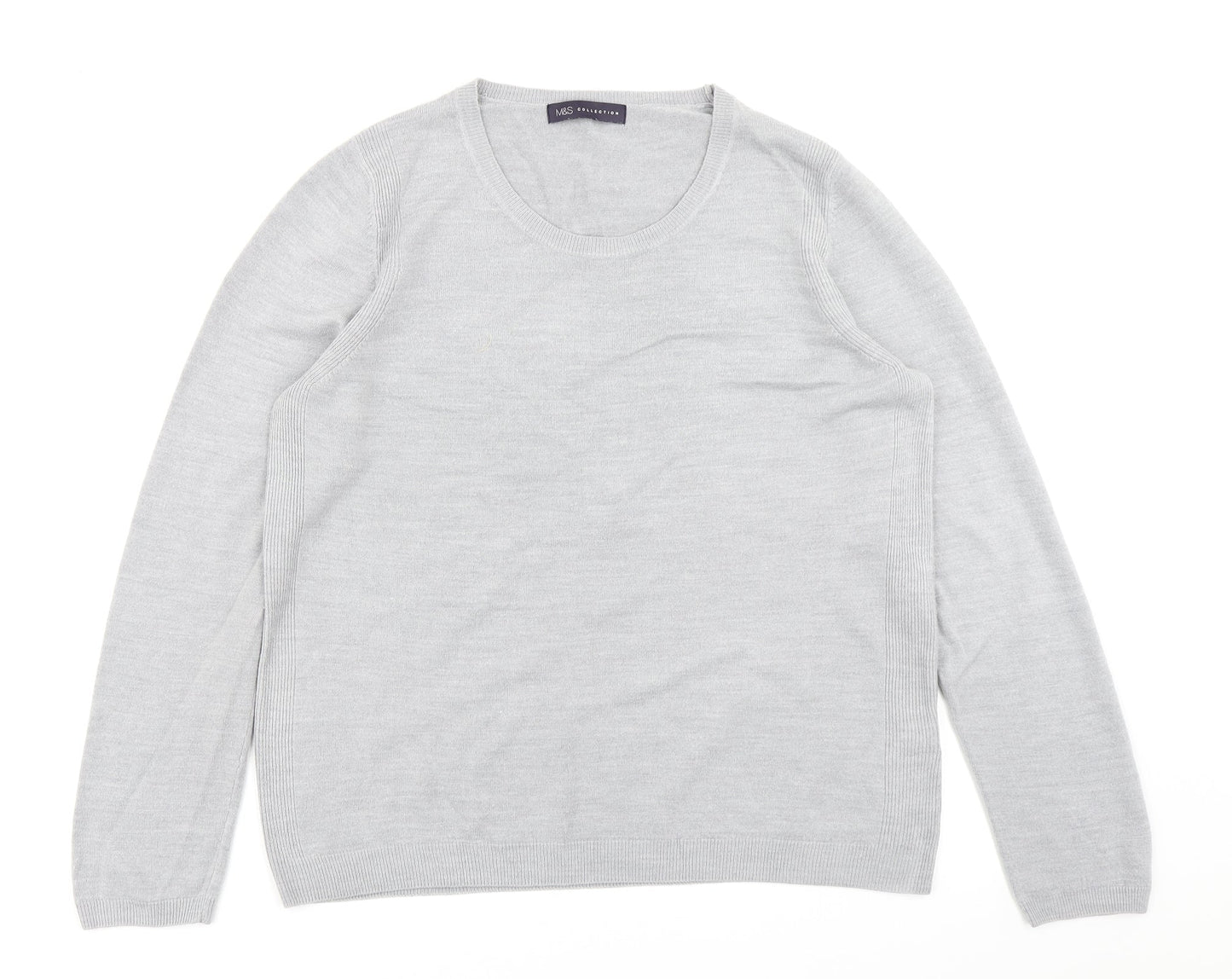Womens UK Size 18 M&S Collection Grey Pullover Jumper