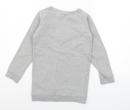 PEP & CO Girls Grey  Jersey Pullover Sweatshirt Size 8-9 Years  - Crush