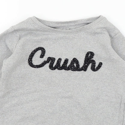 PEP & CO Girls Grey  Jersey Pullover Sweatshirt Size 8-9 Years  - Crush