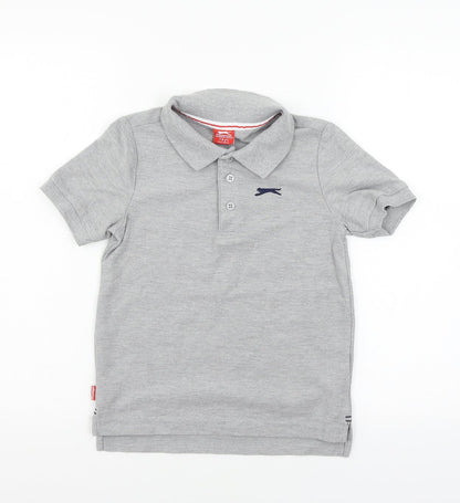 Slazenger Boys Grey  Jersey Basic Polo Size 7-8 Years