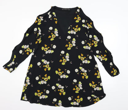 Zara Womens Black   A-Line  Size S  - Cut out sleeves