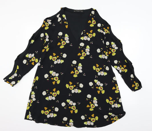 Zara Womens Black   A-Line  Size S  - Cut out sleeves