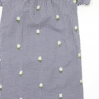 QED London Womens Blue Check  A-Line  Size S