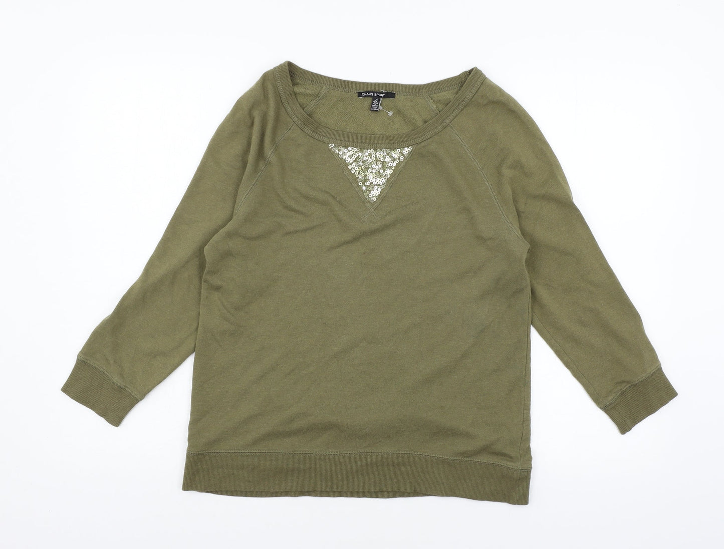 Chaus Womens Green  Jersey Pullover Sweatshirt Size S