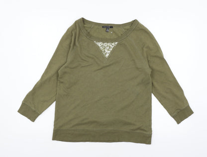 Chaus Womens Green  Jersey Pullover Sweatshirt Size S