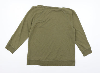 Chaus Womens Green  Jersey Pullover Sweatshirt Size S