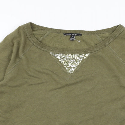 Chaus Womens Green  Jersey Pullover Sweatshirt Size S