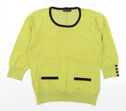 Just elegance Womens Green  Knit Pullover Jumper Size M