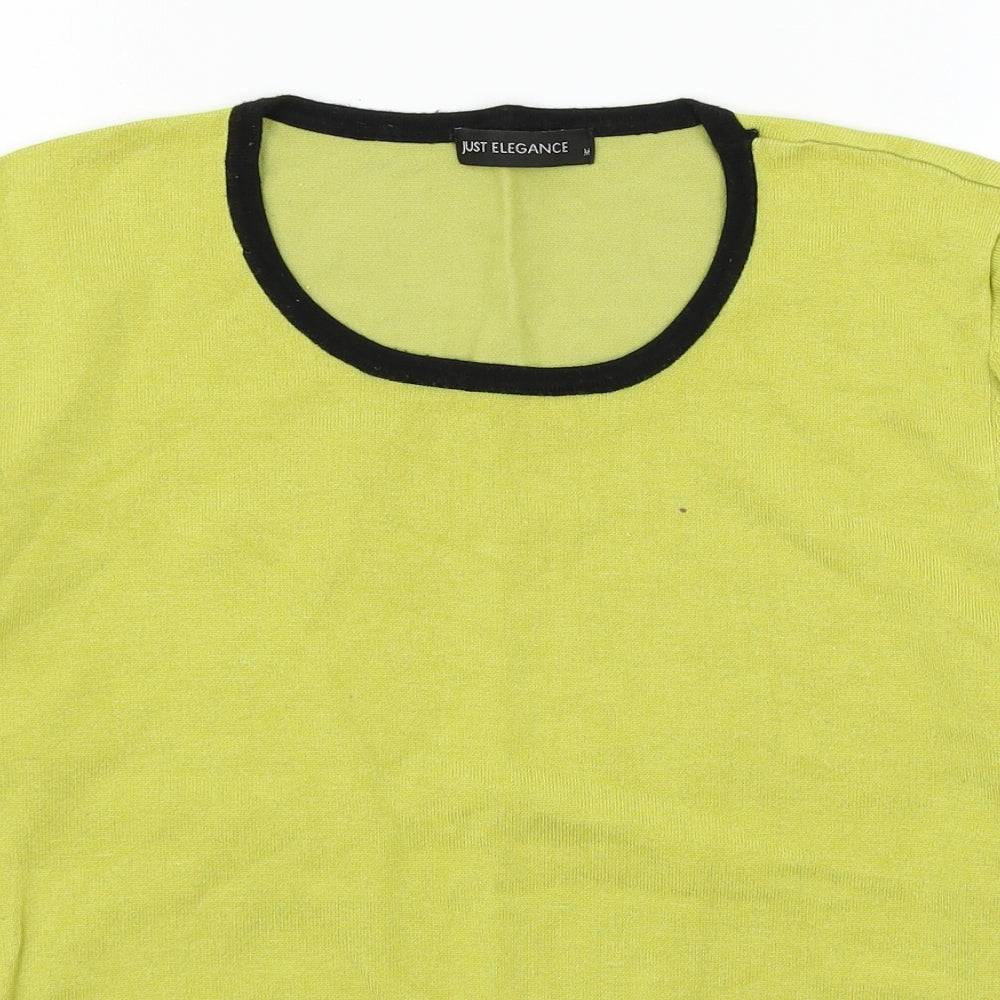 Just elegance Womens Green  Knit Pullover Jumper Size M